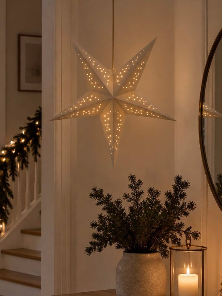 Ster met led licht - Wit 60 cm