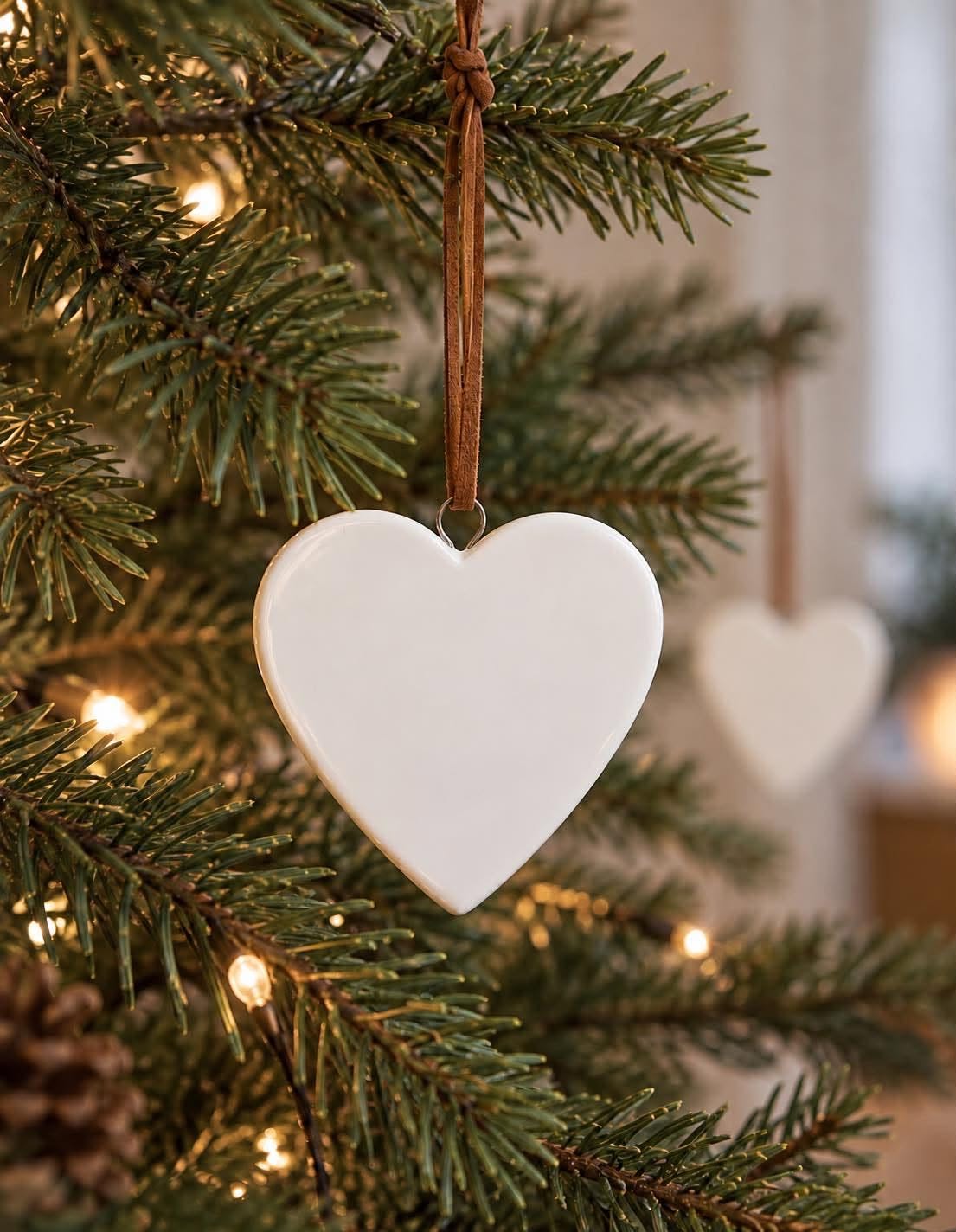 Kersthart ornament - keramiek