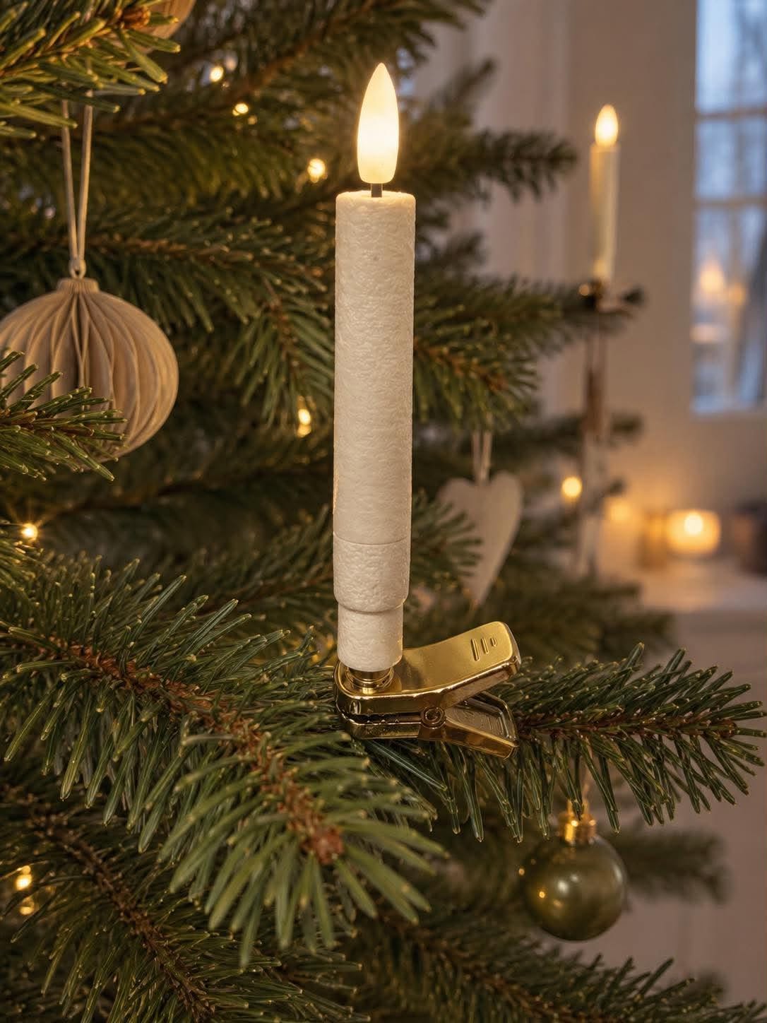 LED Kerstboomkaarsen 10 st. met messinghouder en afstandsbediening