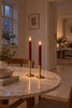 LED Kaarsen met groeven en afstandsbediening - Rood