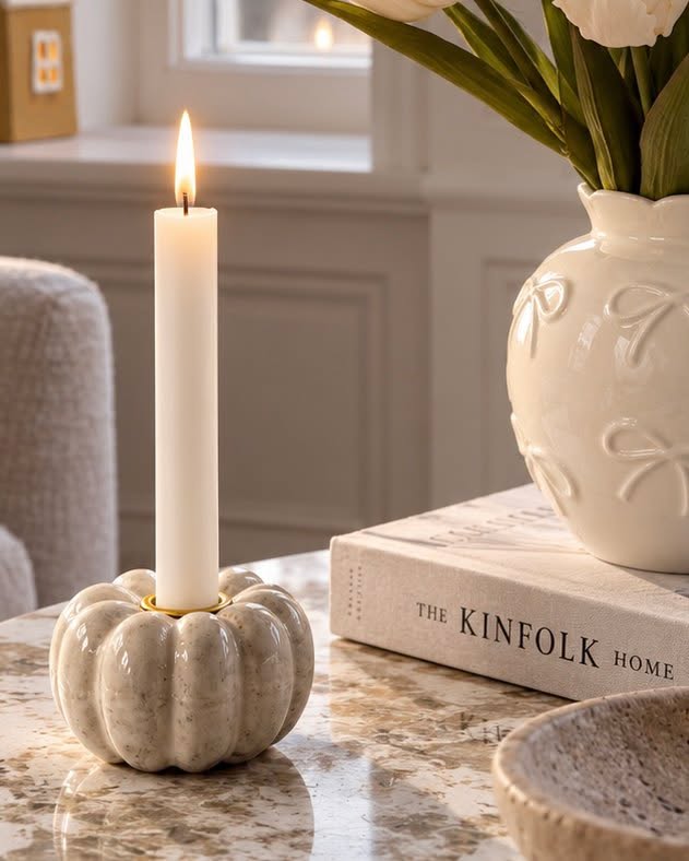 Kaarsenstandaard Pompoen - keramiek
