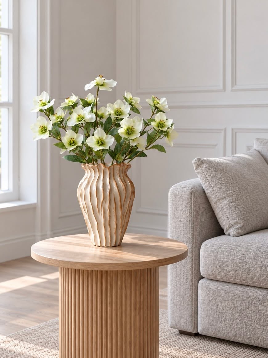 Vaas gestreept steengoed - Zand
