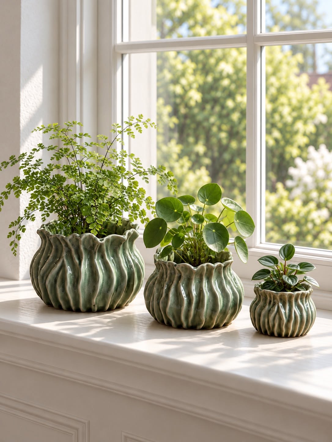 Bloempot van steengoed - Mint – Steengoed bloempot