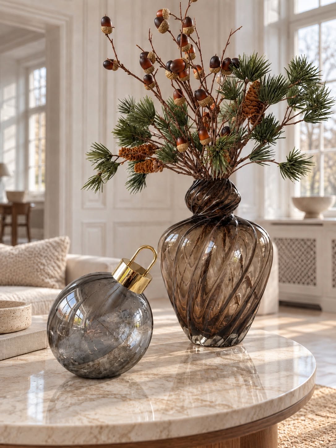 Kerstbal twinkling - Grey