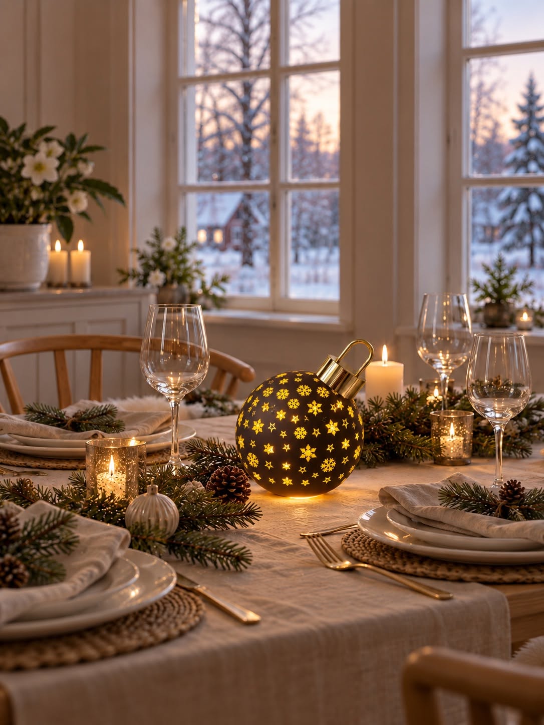 Kerstbal met licht MIX - Black