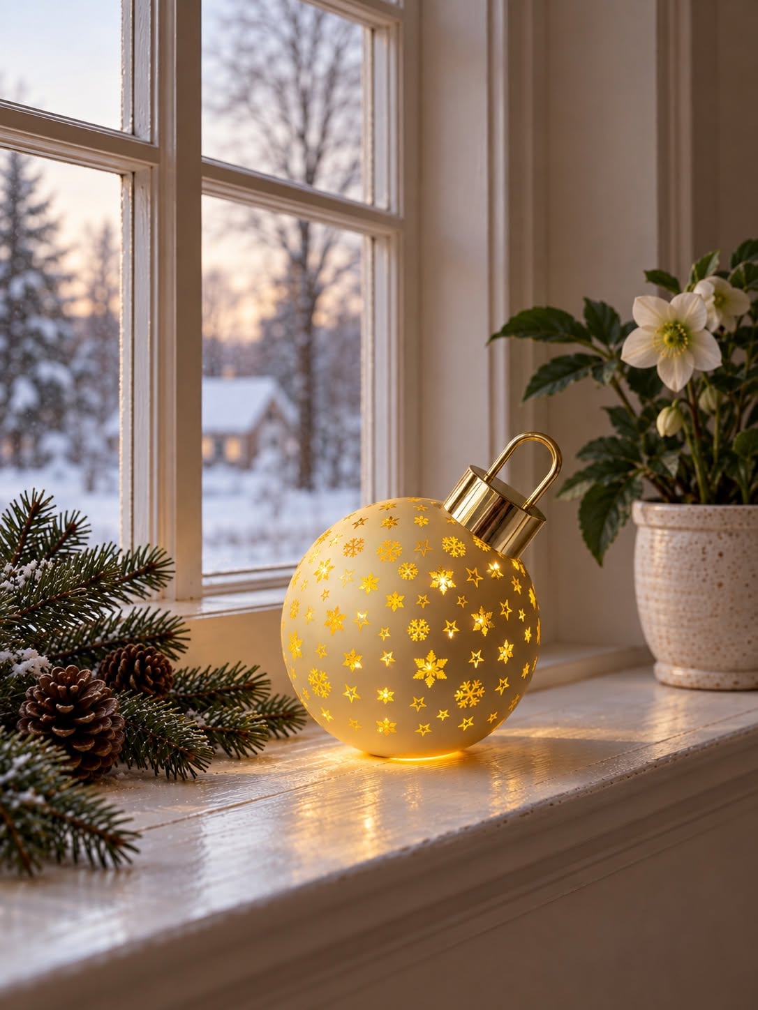 Kerstbal met licht MIX - Gold