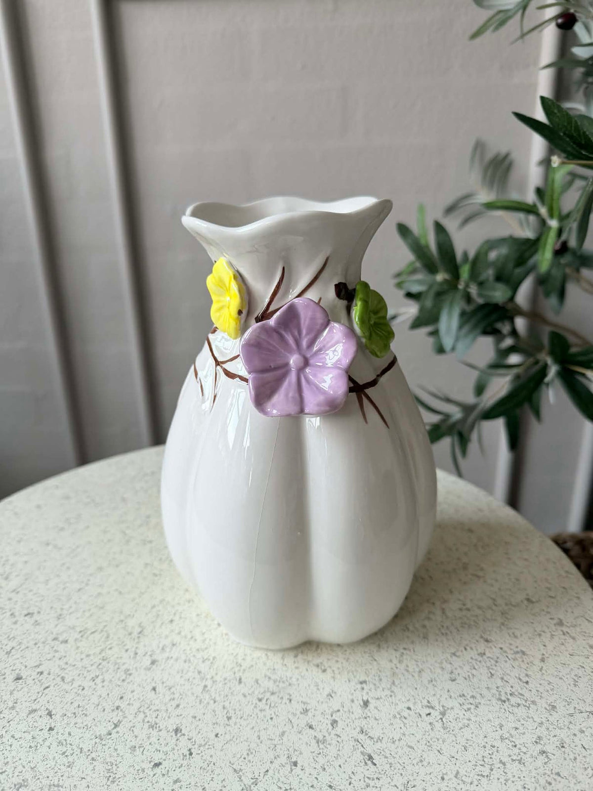 Vaas met decoratie - Wit of Groen
