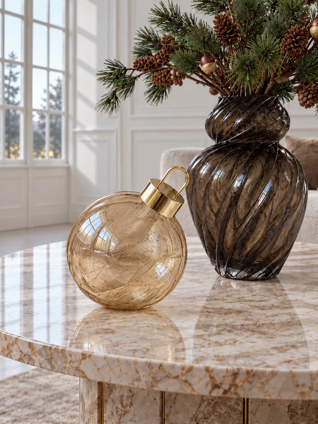 Kerstbal twinkling - Amber