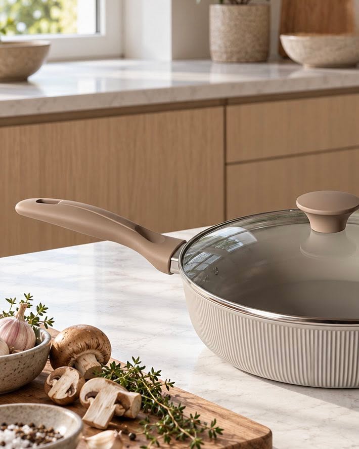 Sauteerpan m. deksel Ø28 cm