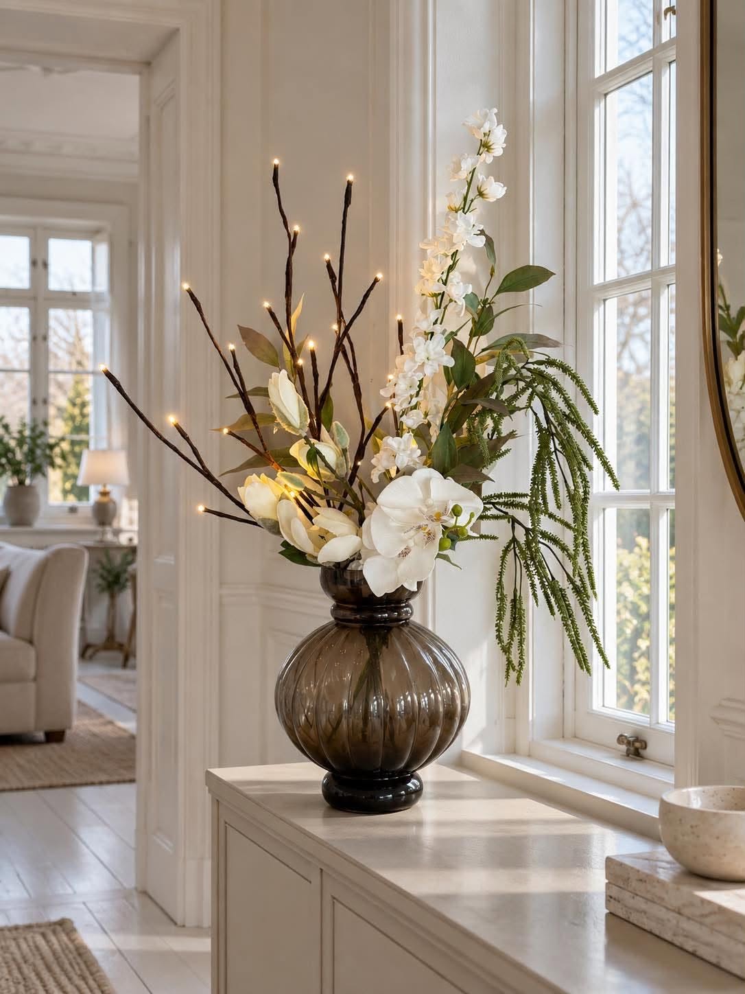 Decoratieve tak met 24 ledlampjes – warm wit
