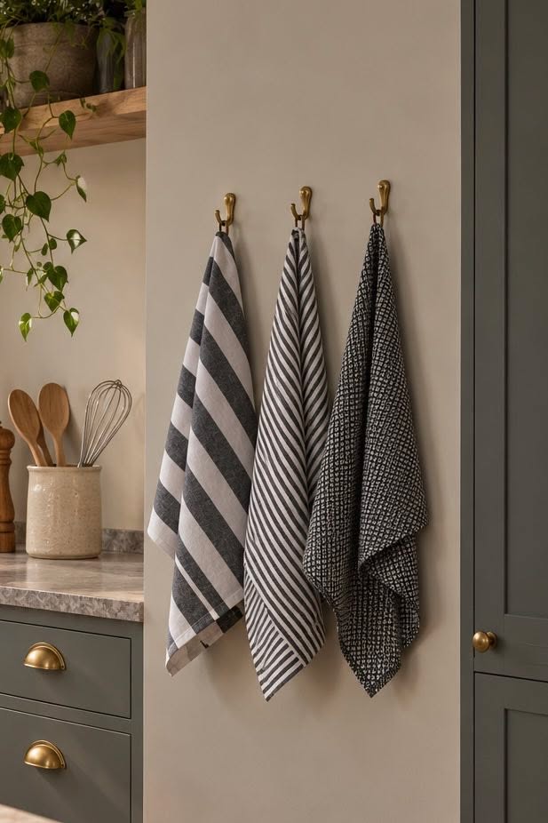 Theedoek zwart / wit - Pakket met 3 stuks