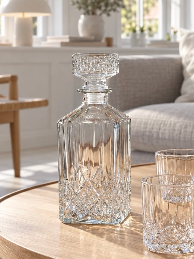 Glazen karaf met 4 glazen – kristaldesign