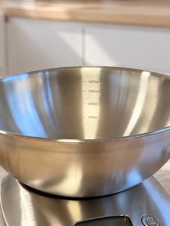 Keukenweegschaal met kom – roestvrij staal
