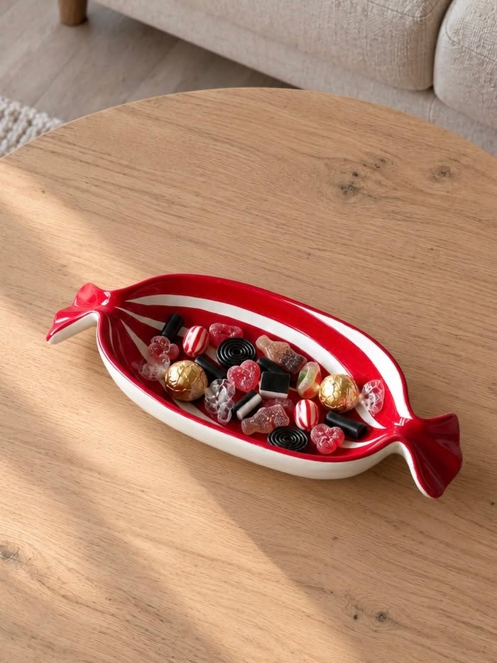 Snoepschaaltje - keramiek – rood en wit
