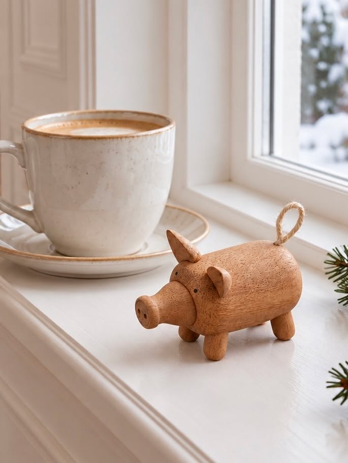 Amberwood-varken – decoratief houten varkentje