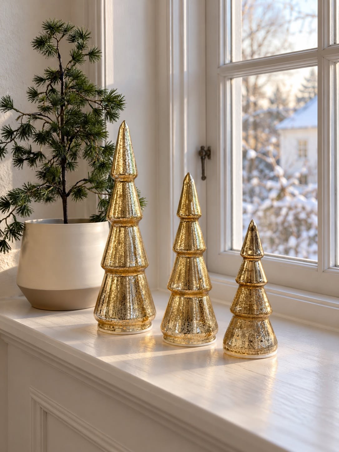 Kerstbomen met LED-licht - Set met 3 formaten