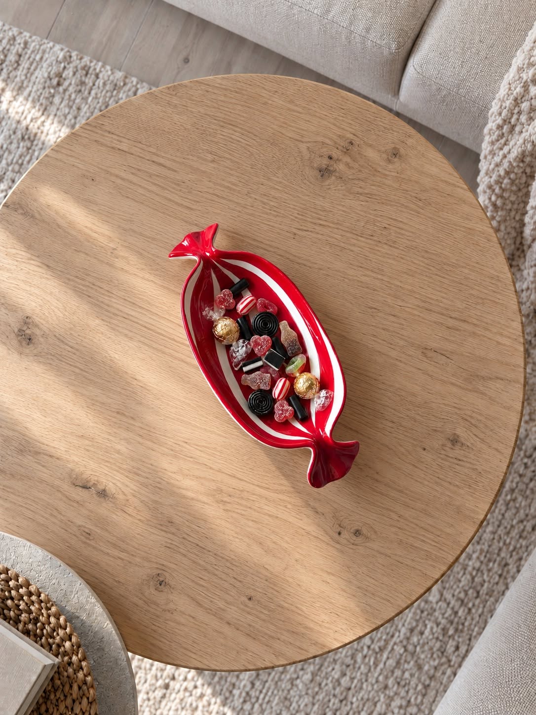 Snoepschaaltje - keramiek – rood en wit