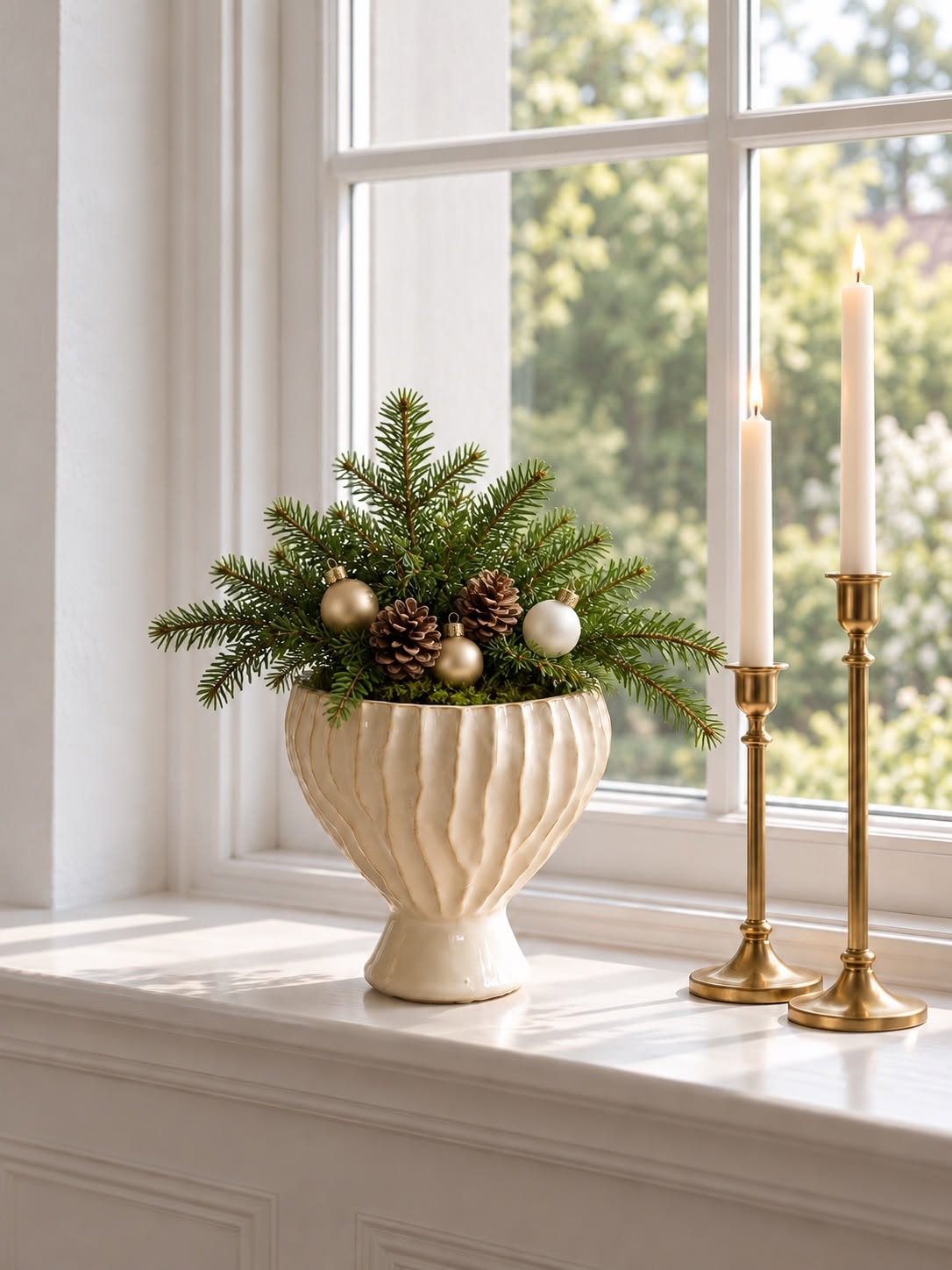 Decoratiestandaard handgemaakt – decoratie in wit/goud