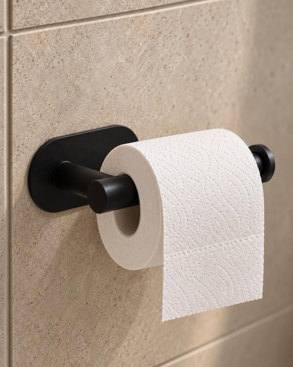 Toiletrolhouder Zwart – Wandgemonteerd in Zwart Metaal