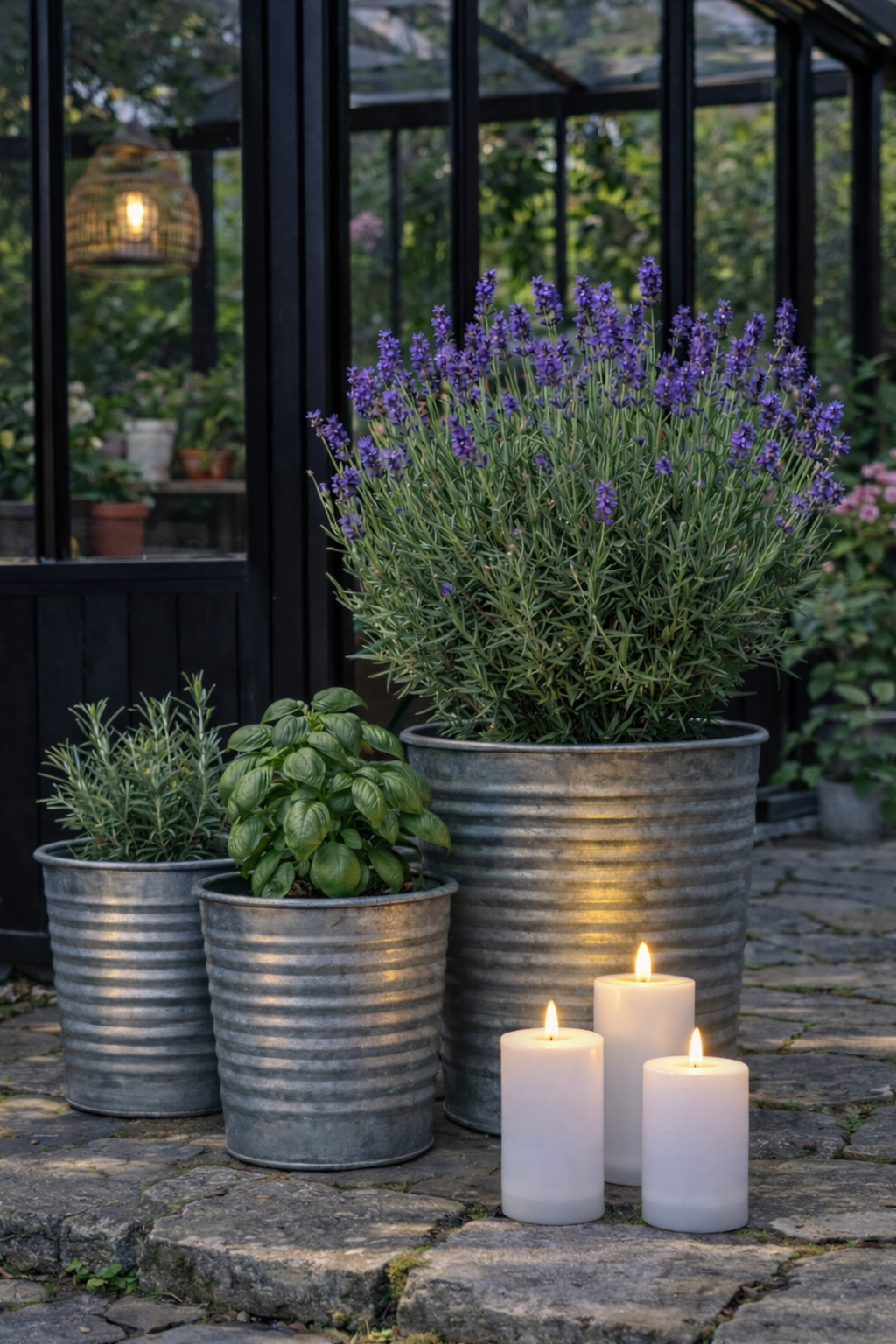 LED buitenshuis blokkaarsen set van 3 stuks - Wit