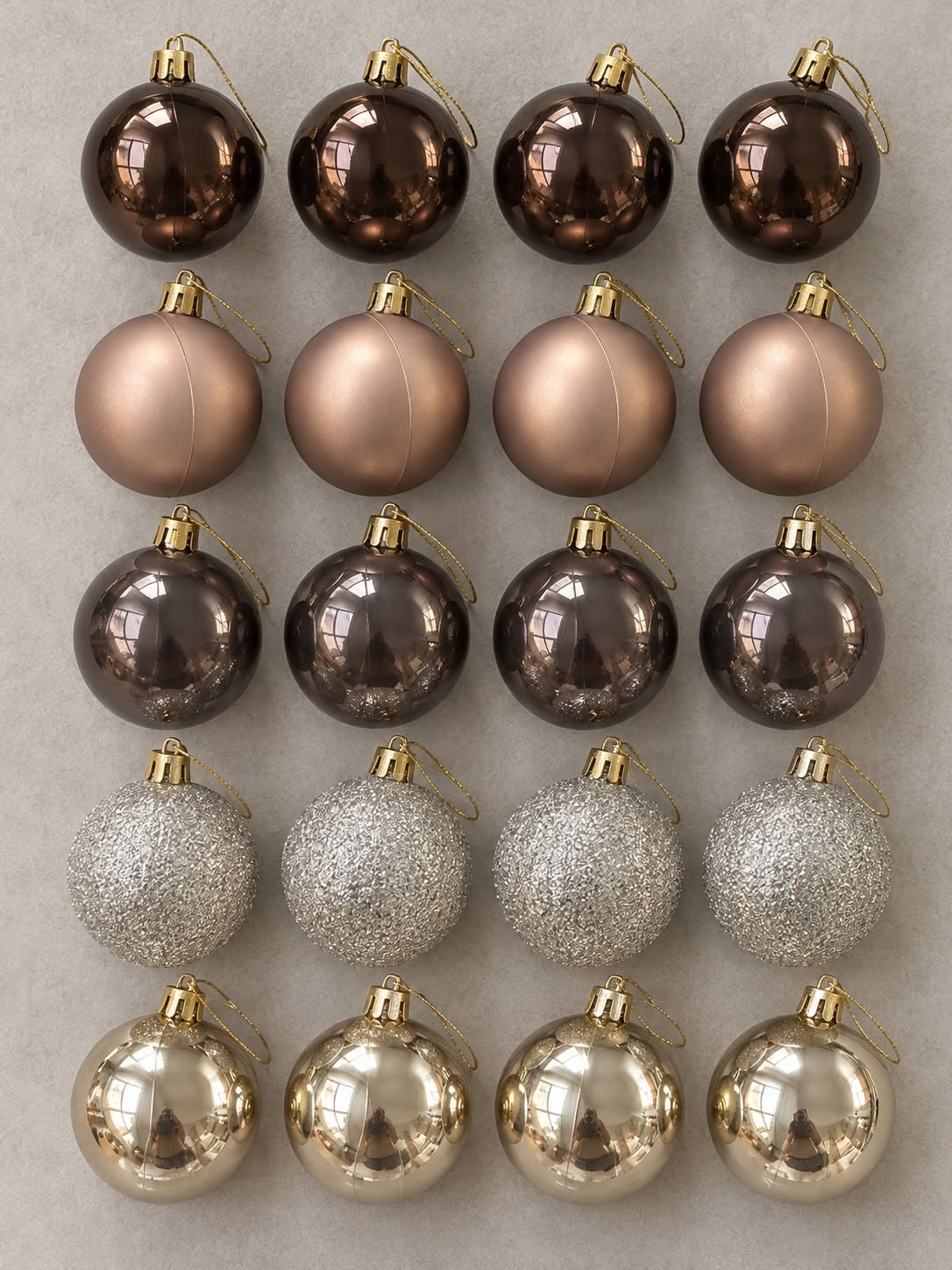 Kerstballen 20 st. – Bruine tinten