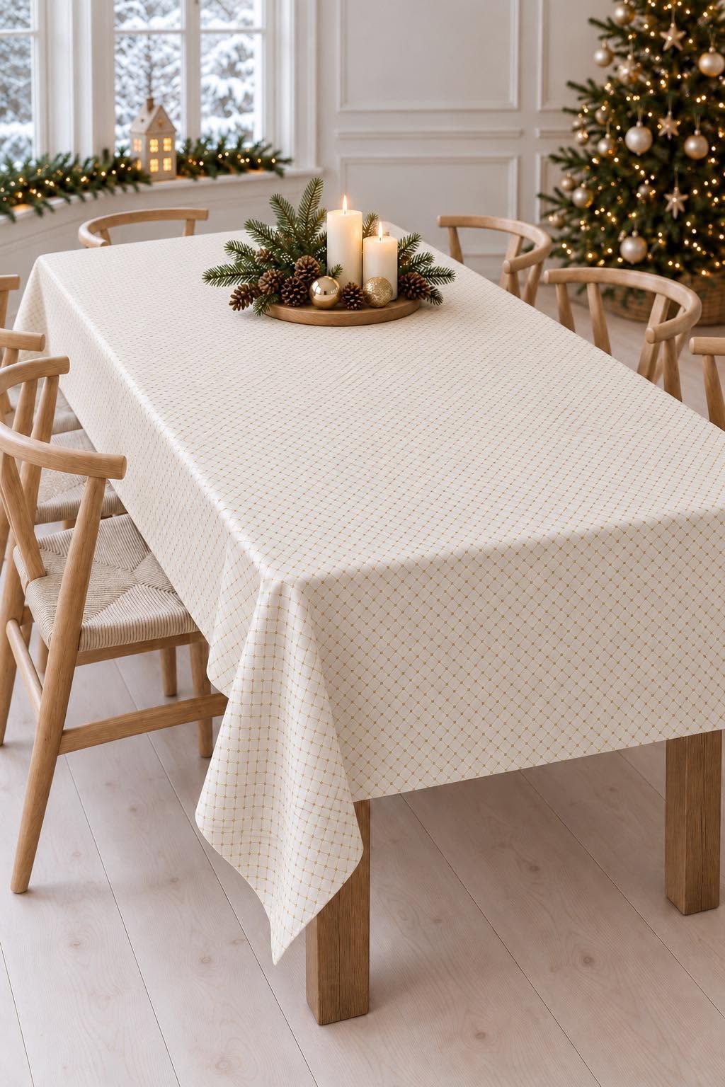 Tafelkleed met goud patroon - 140 x 240 cm