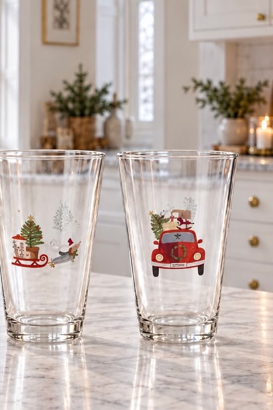 Drinkglazen kerst - Verpakking met 3 stuks