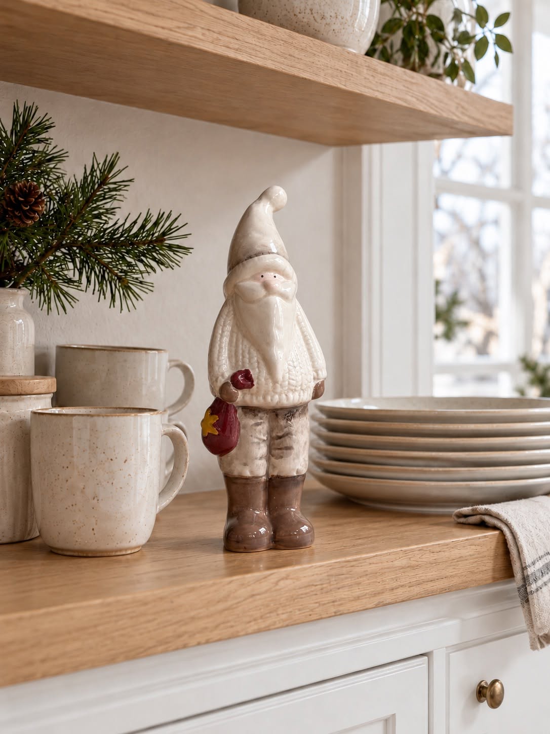 Kerstman keramiek - Groot