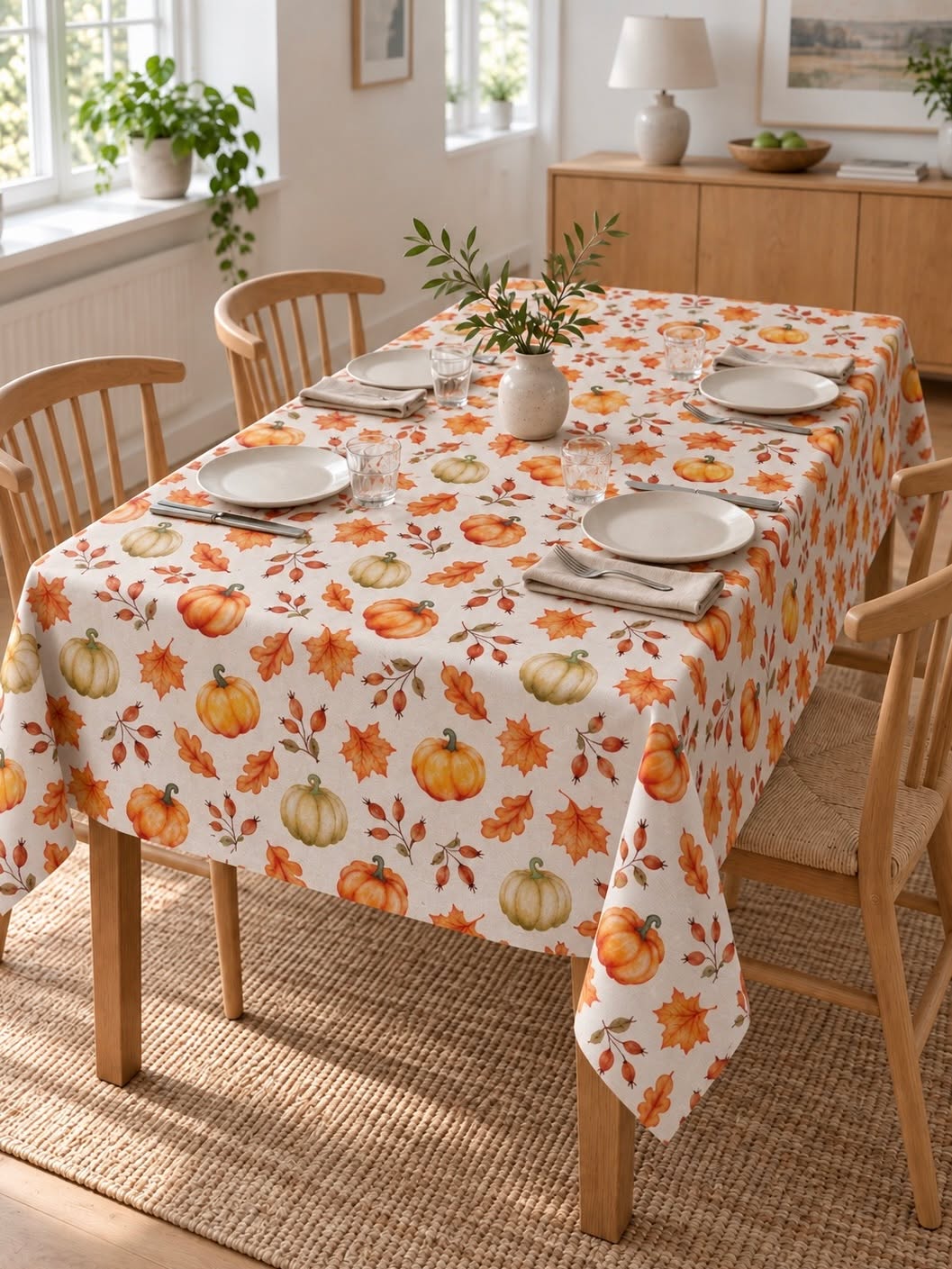 Tafellaken Pompoen - 240cm – Herfstprint