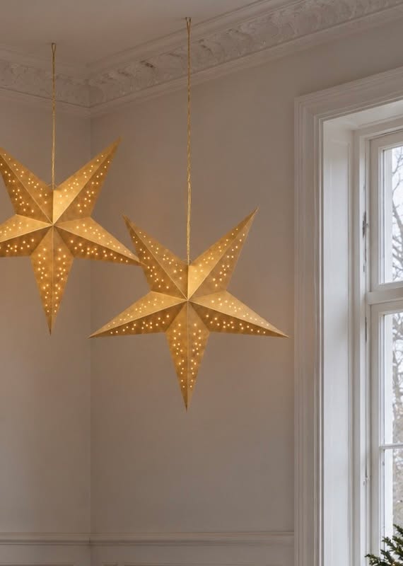 Ster 60 cm met LED-lichtjes - Goud