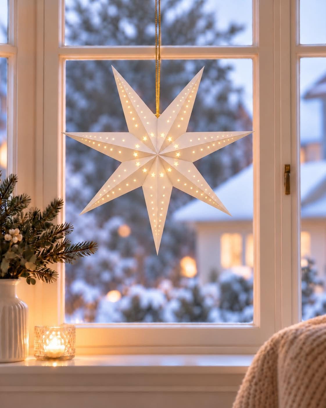 Ster 40 cm met LED-licht - Wit