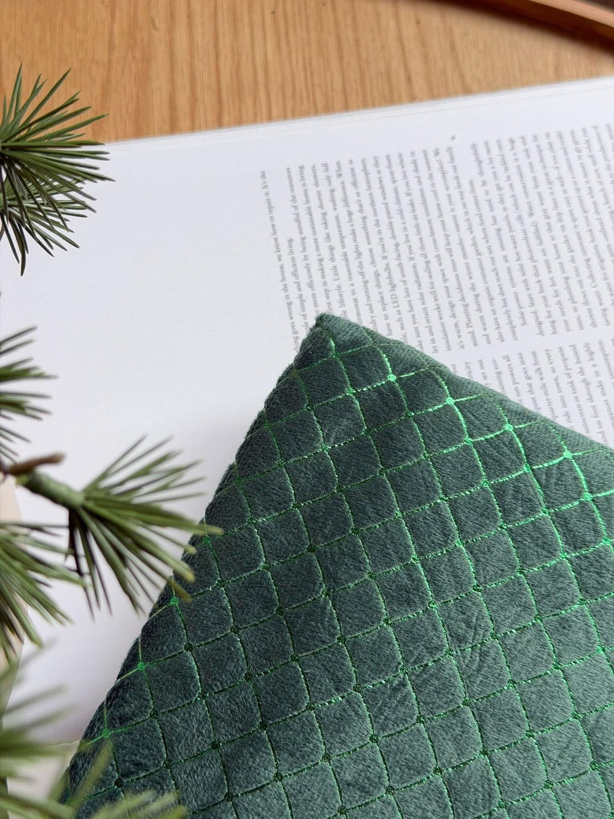 Tafelkleed groen met diamantpatroon - 140 x 240 cm