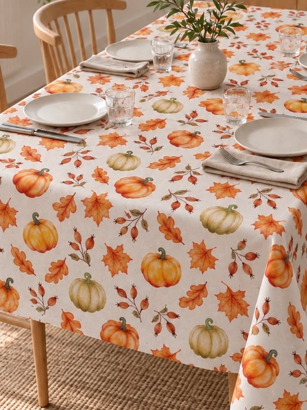 Tafellaken Pompoen - 240cm – Herfstprint