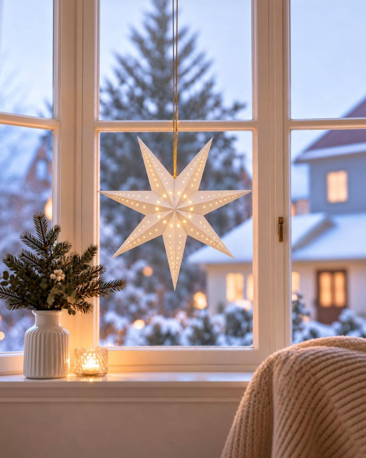 Ster 40 cm met LED-licht - Wit