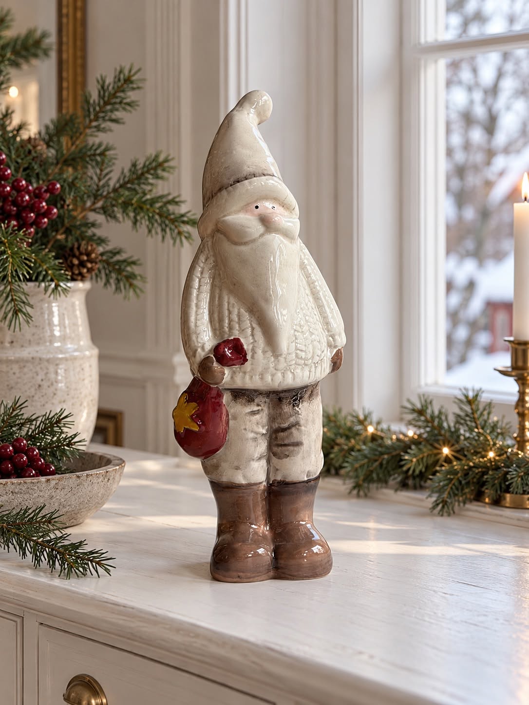 Kerstman keramiek - Groot