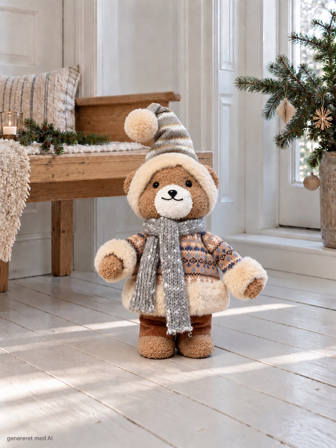 Kerstteddyberen – bruin breiwerk