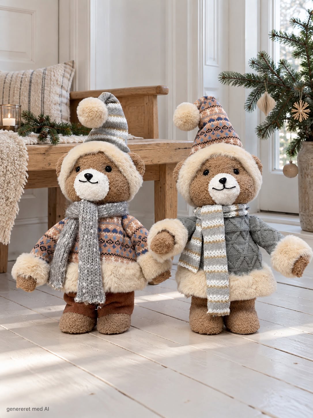 Kerstteddyberen – bruin breiwerk