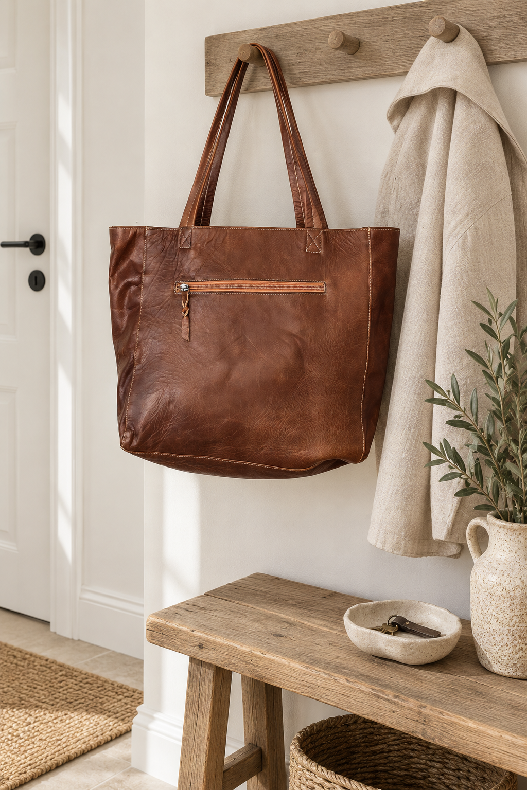 Shopper Anna cognac leather
