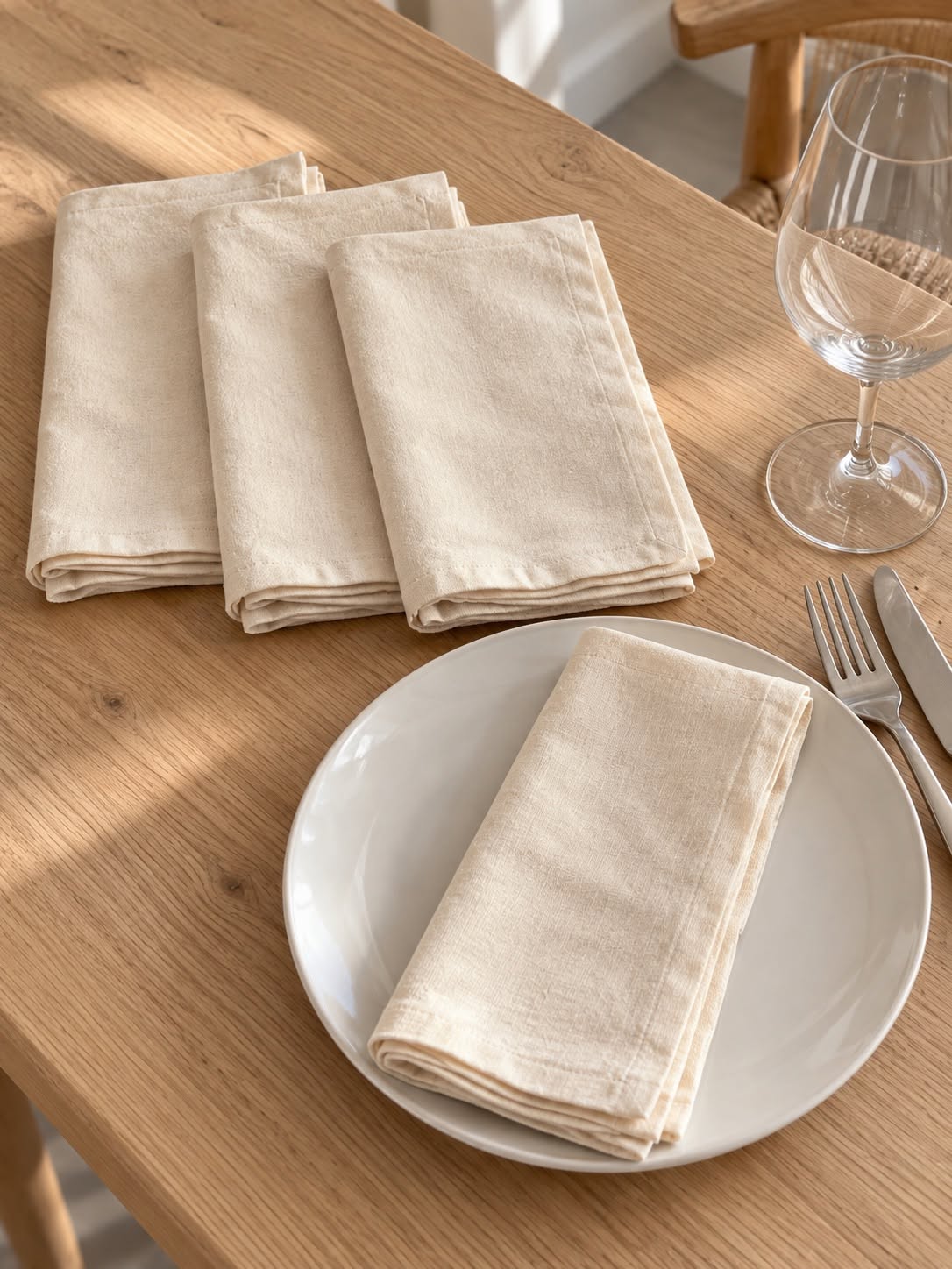 Servetten 4 stuks - Naturel
