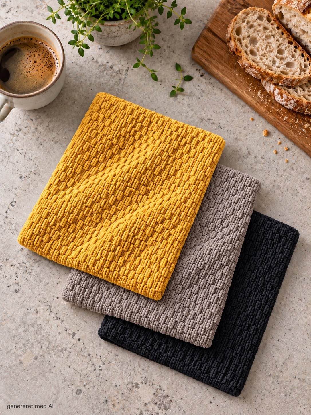 Vaatdoek microvezel wafel - 3 stuks Mango