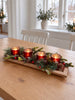 Dienblad met 4 kandelaars - Rood