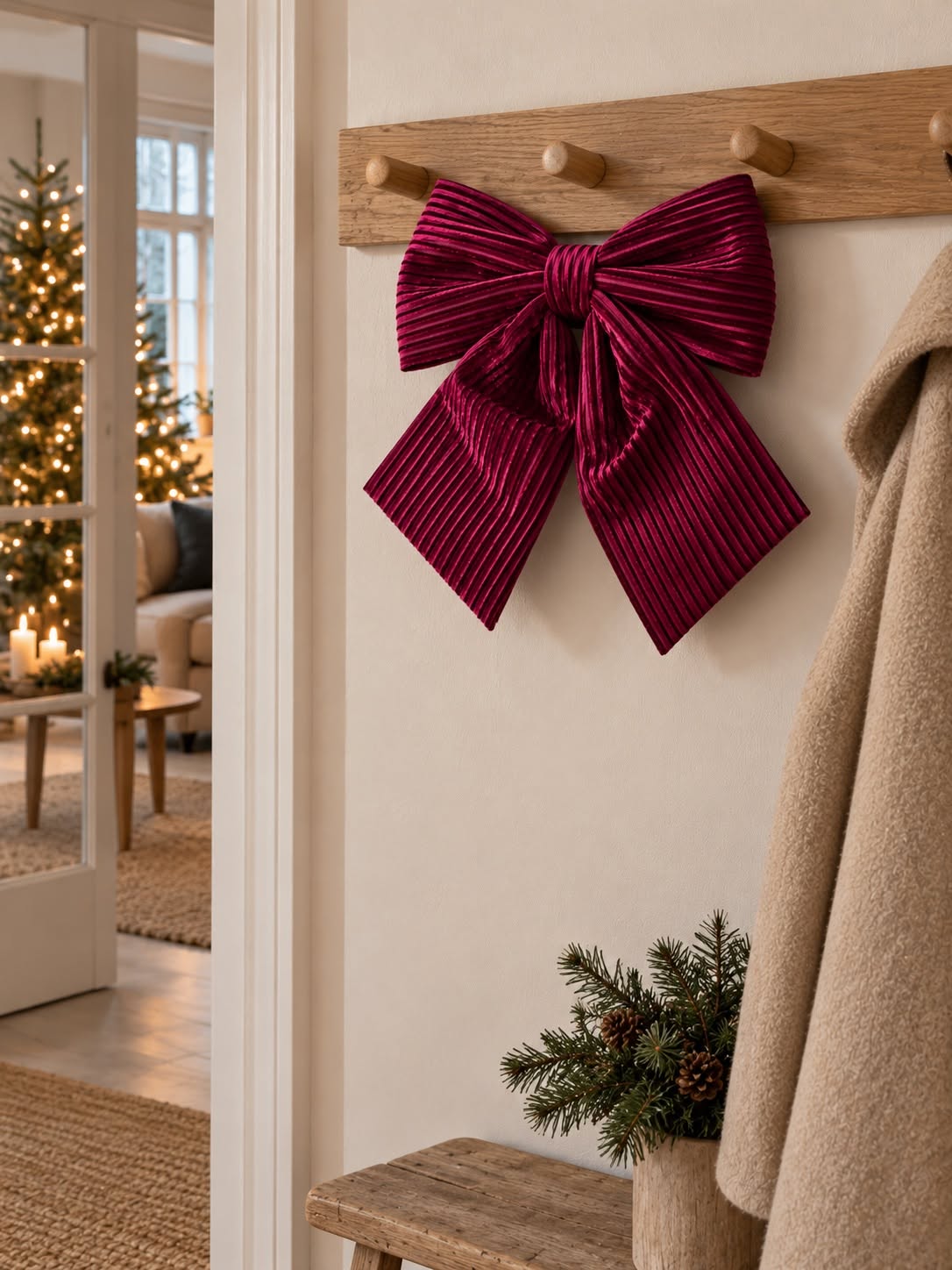 Strik bordeaux – decoratieve stoffen strik