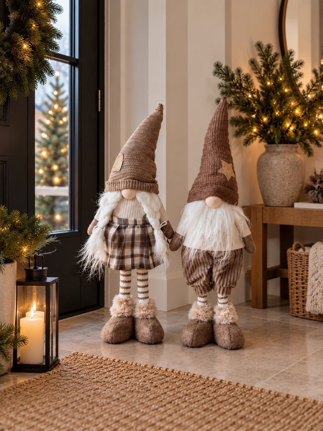 Kerstgnomen – geruite kerstfiguren