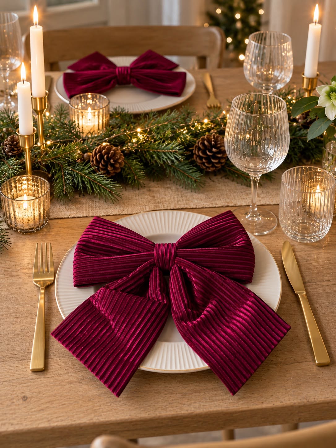 Strik bordeaux – decoratieve stoffen strik