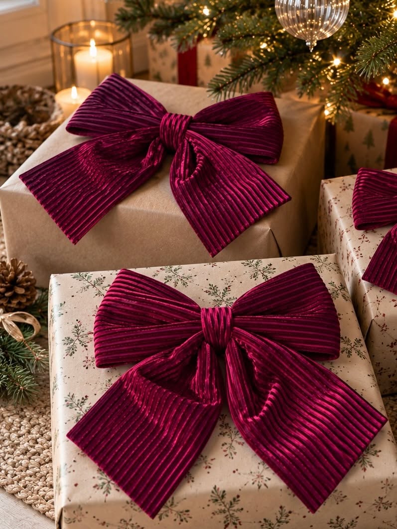 Strik bordeaux – decoratieve stoffen strik