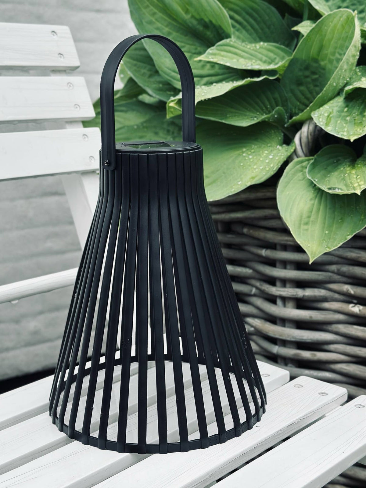 Lantaarn met zonnecellen - GARDEN BLACK 24cm