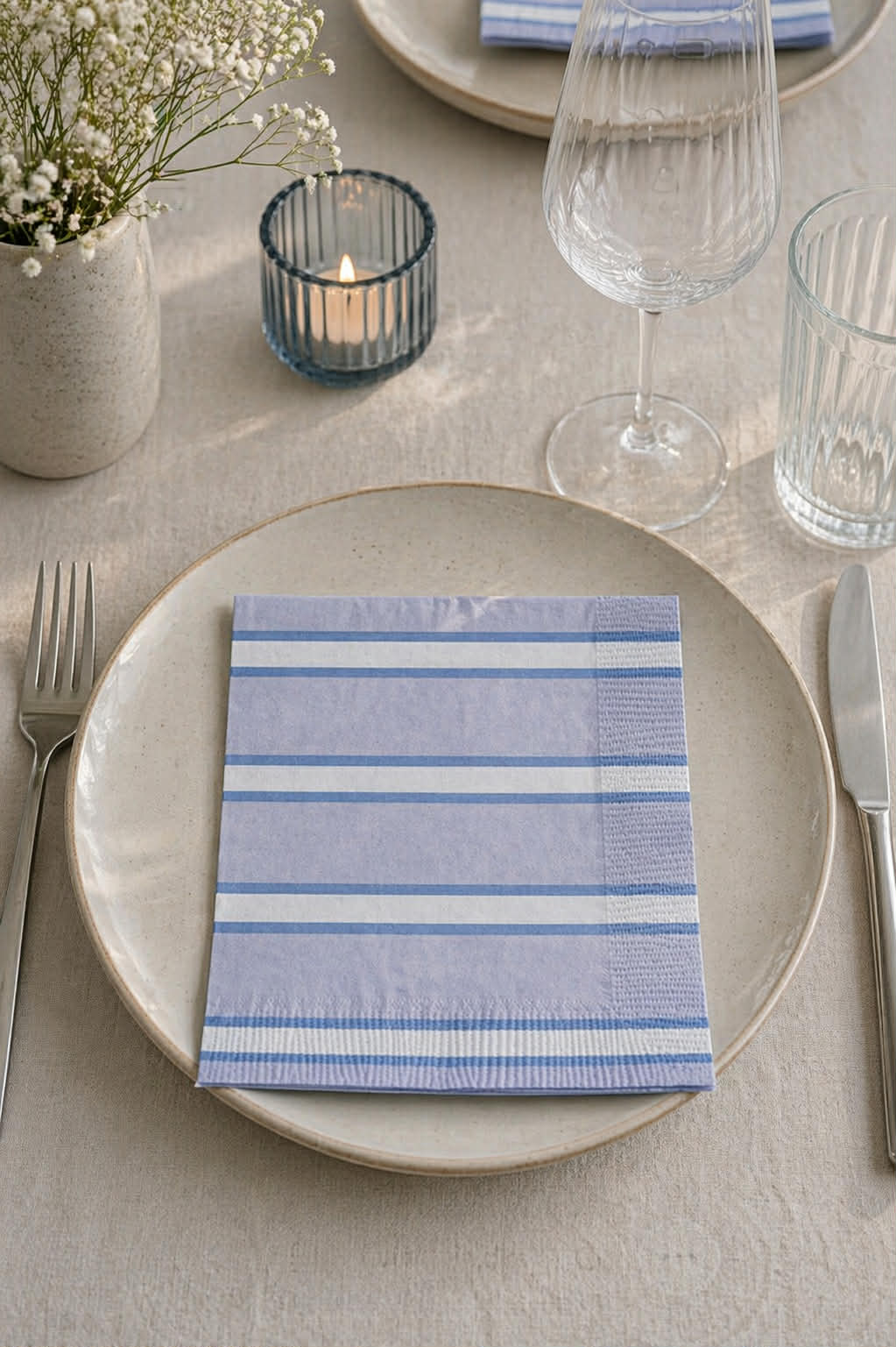 Servietten blue strip - 20 stuks