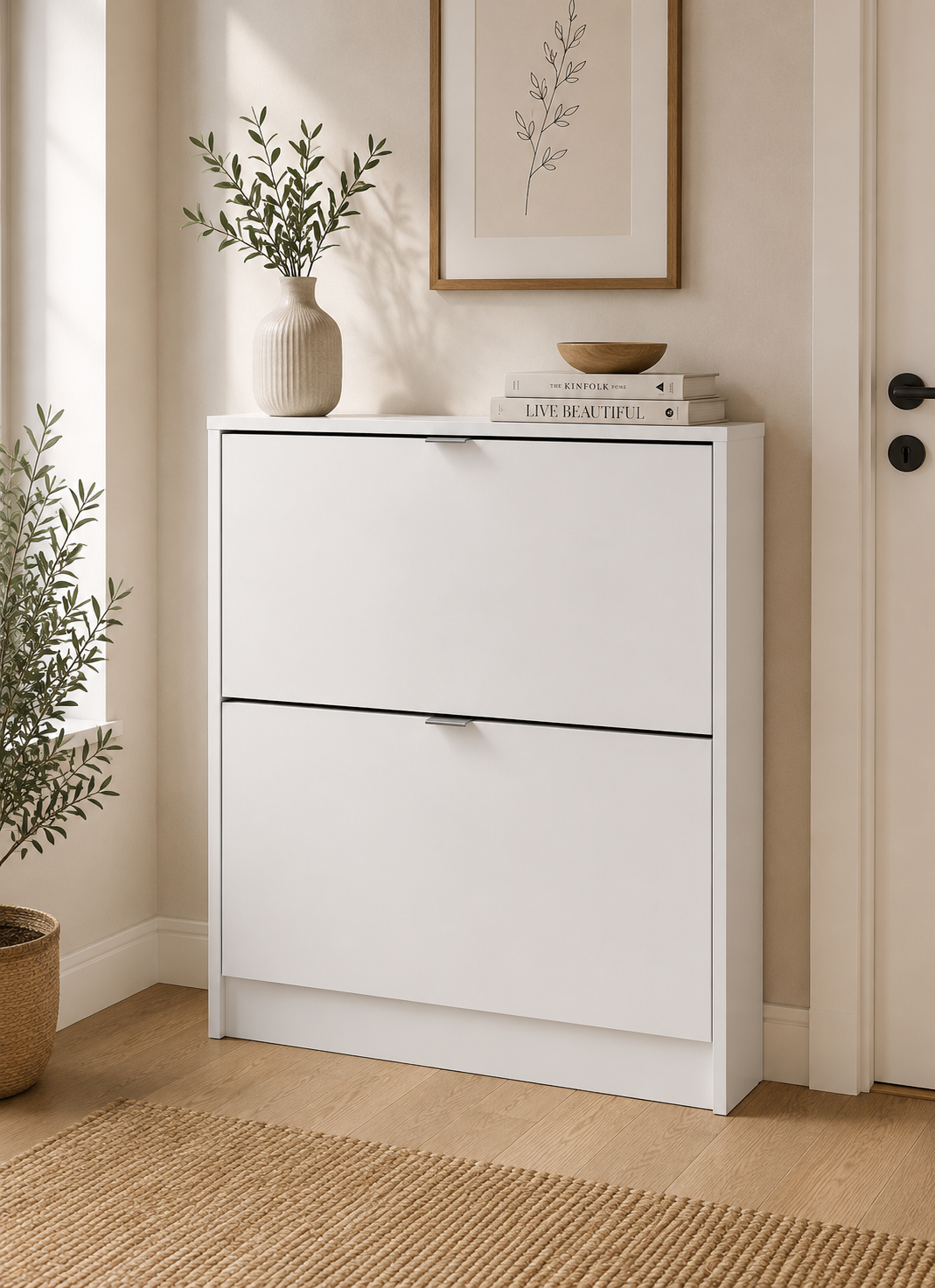 Schoenenkast met 2 vakken - White