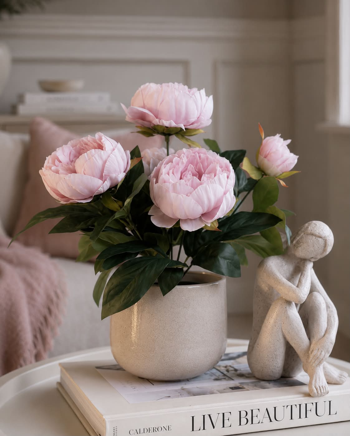 Pioen in pot - Roze