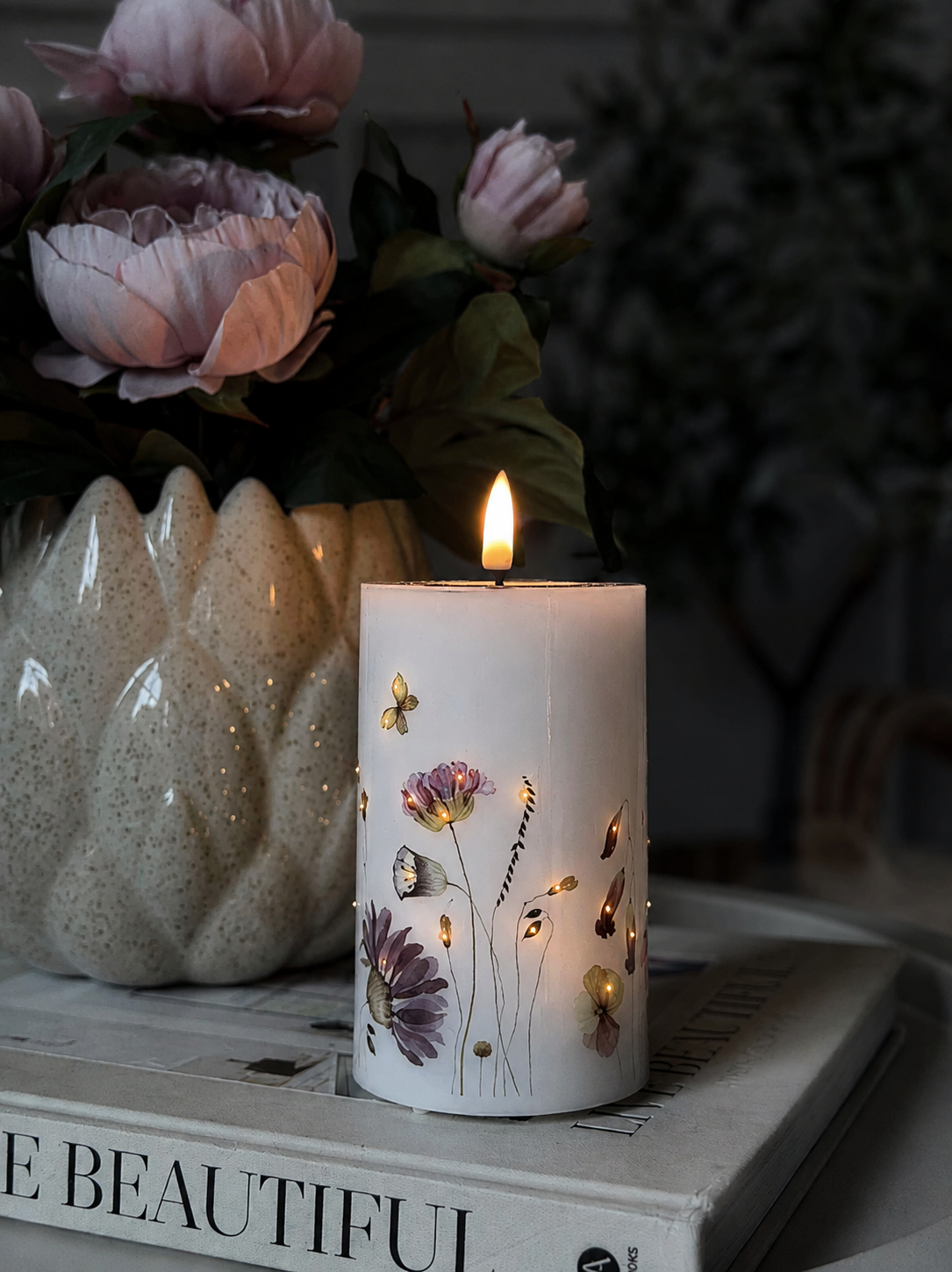 LED Blokkaars Flower TWINKLE - 12,5cm